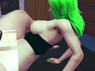 My Hot Green-Haired Girl B. E. - 3D Animation