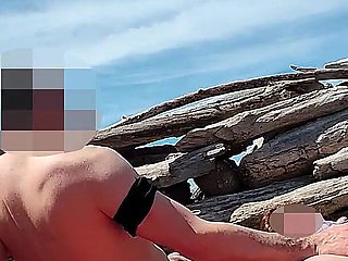 253 - Fingering Wet Pussy on Beach and Gets Caught and Interrupted by Watcher - Misscreamy