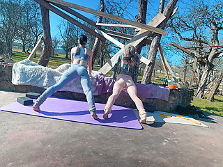 JOI Voyeur Stretching in Yogapants with Anuskatzz - English Version