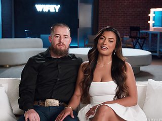 Brunette with long legs in stockings gets fucked hard backstage