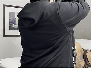 Behind The Big Butt Ebony Milf Ms So Slippery Enjoys Getting With Macana Man