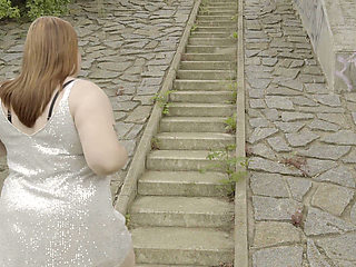 Young Ginger Girl Pisses on the Staircase