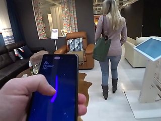 Public Vibrating Panties Challenge - Letty Black Teased in Store by Monster Pub Toy
