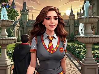 POV AI cock throbs inside cartoon slut's ass till hot cum pours out in magic dorm
