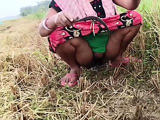 Pee of the Village in Outdoor Field of Paddy Cutting Nomita Boud
