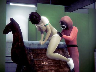 Extreme squid game vibrator fun in this wild parody