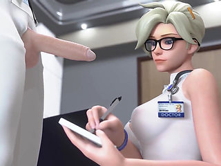 Overwatch Mercy - Handjob X Blowjob