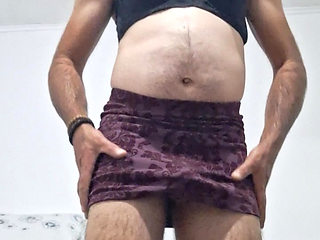 I love thongs and wear bras to jerk off and spread my ass!