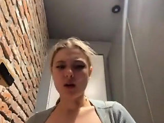 Anal Fuck in the Toilet. Fingering Pussy. a Passerby Saw Me Jerking off!