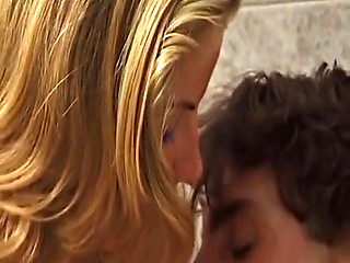 Big Titted German Blonde Eating Cum in the Bathtub