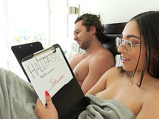 Babe Madison Wilde rides bbc with her boyfriend watching