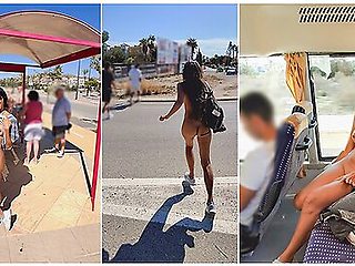 Public Bus Ride And Walk Embarrassed Enf