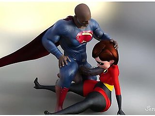 Helen Parr Anal Fucked By Black Superman Parody