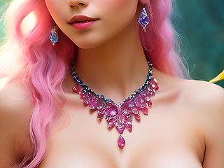 Beautiful Big Breasted Nude Elf Girl with Bilberry