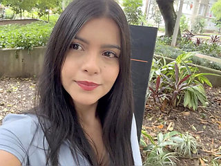 Hot Latina Pornstar Fucks White Guy in Public Park - Blowjob & Cowgirl Sex