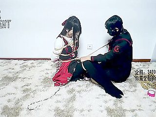 Chinese Bondage Hogtied & Tape Gagged