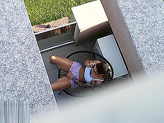 Caught my neighbors Step daughter masturbating on her balcony