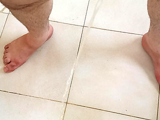 I pee all over the bathroom floor.