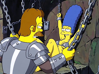 Slut in Chains Takes His Cum. Erotic Fantasy. Cartoon Parody of the Simpsons