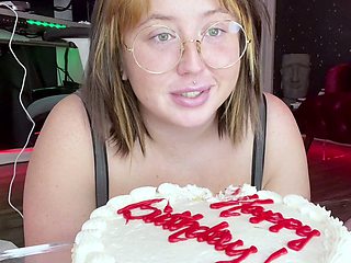 Cute blonde with big boobs solo