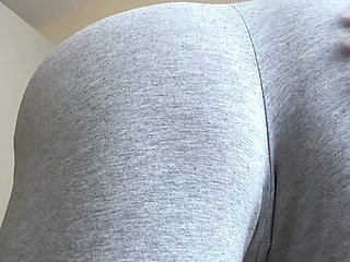 Crotch Touching Fetish in Grey Pyjama Pants