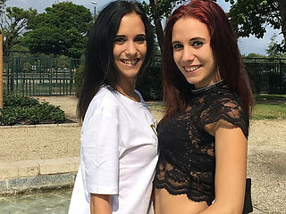 German Scout Casting FFM Threesome with Nikki & Kitty Fox - Blowjob & POV Fuck