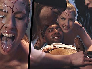 Cumshot xxx with easy-on-the-eyes Octavia Red and Oliver Davis from Parasited