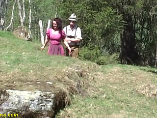 German threesome outdoor fuck