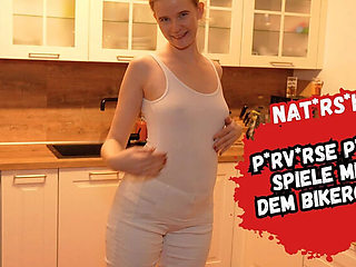 Skinny German Teen Bikergirl_97 Squirts Hard in White Jeans - Extreme Pee & Masturbation in 4K