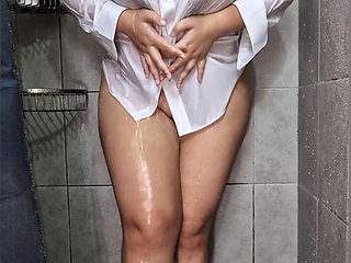 College indian baby girl after gym having fun undressing and showing off her Pussy and anal