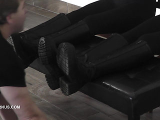 Mistresses Olga and Natasa's Dirty Boots