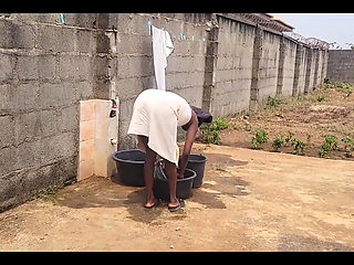 Sex Addicted Nasty Bitch Fuck Her Husband Brother Outside Behind the Window