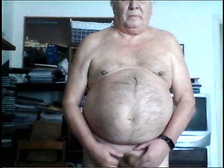 Grandpa show on webcam
