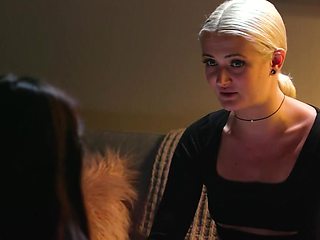 GIrls enjoy lesbian sex in a high-stakes situation