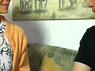 Mature Glasses MILF Sucks Cock and Takes Pussy Pounding