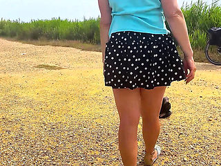 Belgian MILF Facesitting & Pussy Eating Orgasm on Beach - Outdoor Femdom Humiliation