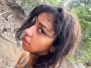 Ravyn Alexa Outdoor Slut Hunt - Rough Doggy Style Face Fucking & Creampie Filled with Cum