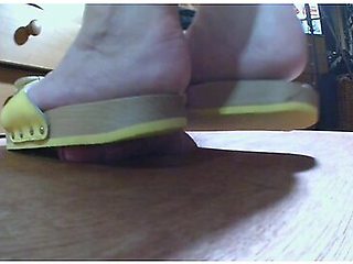 Bbw Scholls & Barefoot Cock Crush With Cum Shot 2