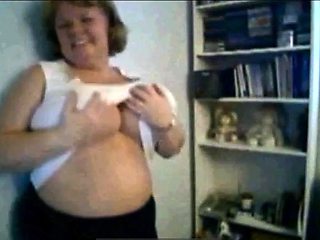Big Beautiful Mature Nancy Plays with Her Big Tits on Webcam