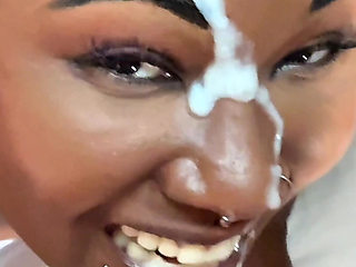 Ebony Babe Receives Facial