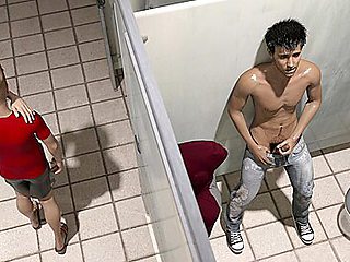 Car Toon In Zack Masturbates In College Public Bathroom Stall