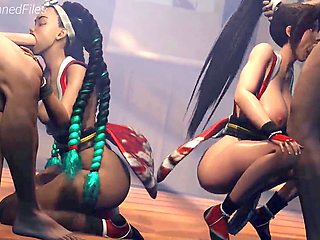 Lily vs Kimberly - Street fighter themed porn compilation with epic battles