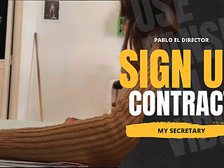 SIGN UP CONTRACT - My secretary sign up for yo be my slave for 2 years. Best day of my life!