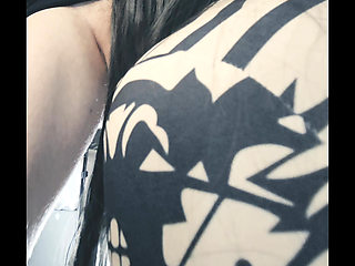 Cheating wife Mrs Noir fucks husbands friend and films pov big white cock squeezing in her hairy tight pussy