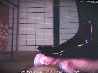 B028 the Slave Is Shrunk and Then Played with by the Asian Goddess' Breasts. Face Sitting, Farting, Tongue Licking, Foot Licking