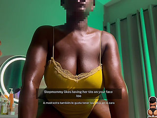 Horny Stepmom Shares Bed with Stepson, Lets Him Fuck Her Thick Thighs and Makes Him Cum Twice in Her Asshole