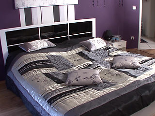 Hot German blonde slut fucks her boyfriend in the hotel room