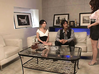 Asian Office Orgy: Big Tits Beauties Ayumi Haruna & Rika Aina Fucked Rough by Boss