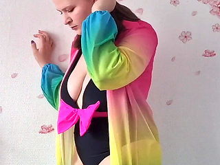 Your Sexy Girlfriend Is Getting Ready for the Beach Just for You.