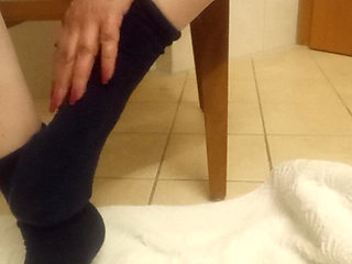 Eva Pur Solo: My wet secret! Sweaty black cotton to the hilt!